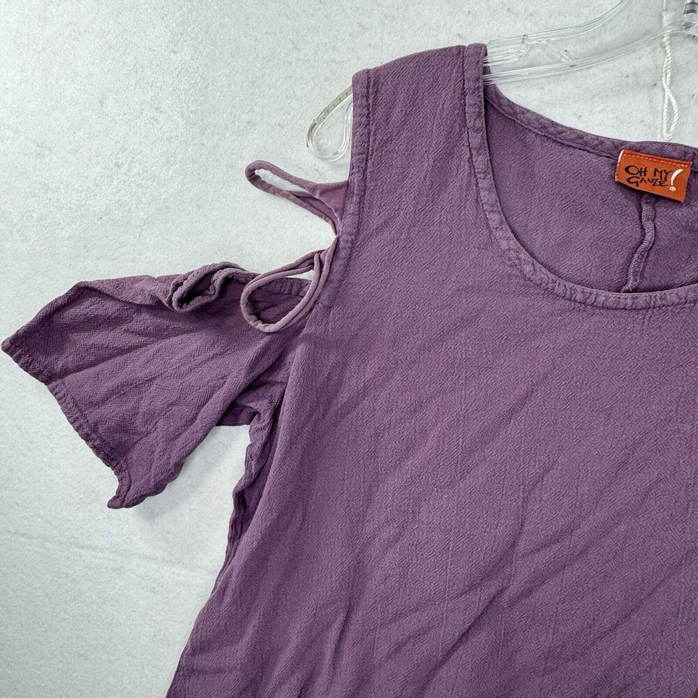 Oh My Gauze 2 Women’s Size Medium / Large Cold Shoulder Top Lagenlook Beachy - Picture 10 of 12